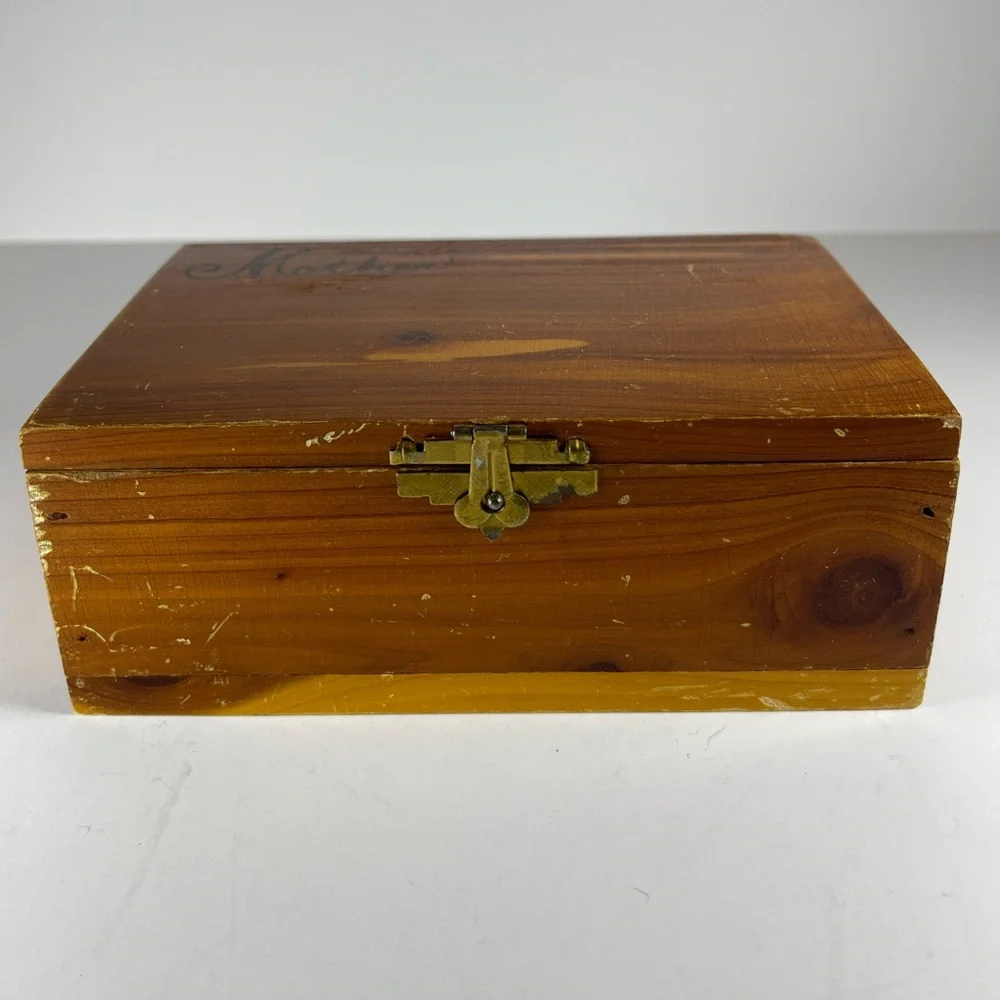 Vintage wooden cedar “Mother” jewelry box